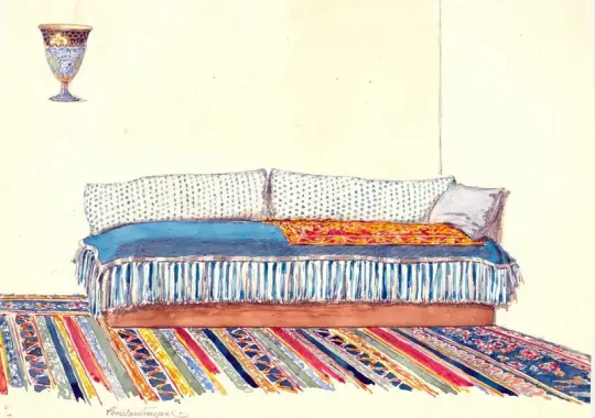 Martinus Rørbye | Tyrkisk sofa – 1836 | Indrammet kunsttryk | Danmarks Guldalder