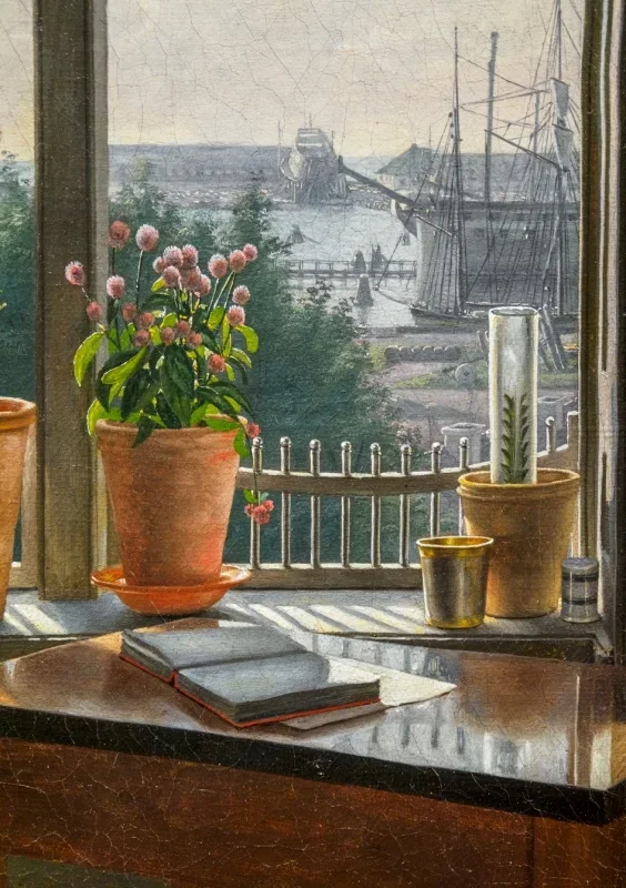 Martinus Rørbye | Blick aus dem Fenster des Künstlers - 1825 | Gerahmter Kunstdruck | Goldenes Zeitalter Dänemark