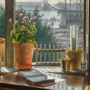Martinus Rørbye | Blick aus dem Fenster des Künstlers - 1825 | Gerahmter Kunstdruck | Goldenes Zeitalter Dänemark