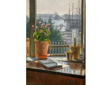 Martinus Rørbye | Blick aus dem Fenster des Künstlers - 1825 | Gerahmter Kunstdruck | Goldenes Zeitalter Dänemark