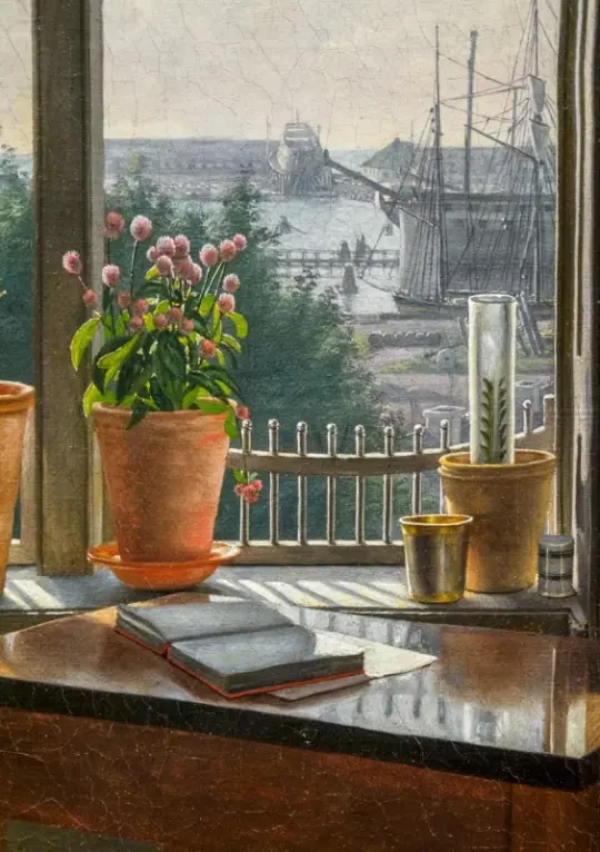 Martinus Rørbye | Udsigt fra kunstnerens vindue – 1825 | Indrammet kunsttryk | Danmarks Guldalder