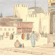 Martinus Rørbye | Bab-i-Hümayan i Konstantinopel – 1836 | Indrammet kunsttryk | Danmarks Guldalder