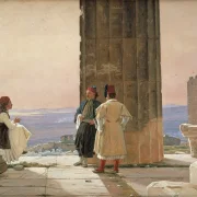 Martinus Rørbye | Athenas Tempel på Akropolis - 1844 | Indrammet kunsttryk | Danmarks Guldalder