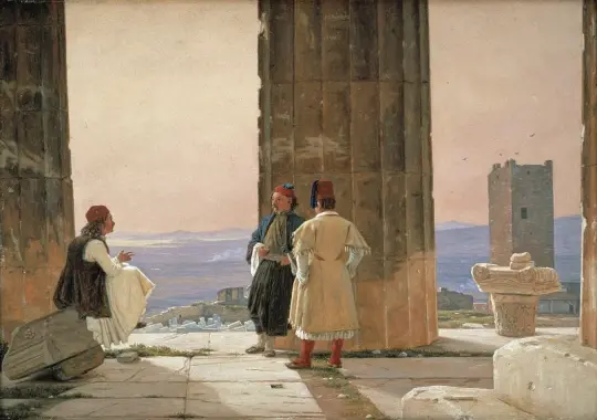 Martinus Rørbye | Athenas Tempel på Akropolis - 1844 | Indrammet kunsttryk | Danmarks Guldalder