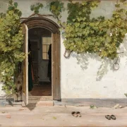 Martinus Rørbye | Indgang til en kro i Præstegården ved Hillested - 1844 | Indrammet kunsttryk | Danmarks Guldalder