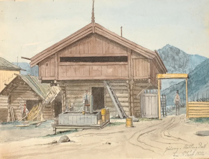 Martinus Rørbye – Bauernhaus 1831 | Giclée Kunstdruck gerahmt