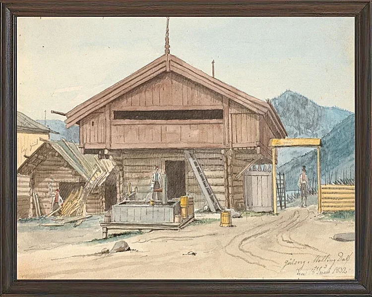 Martinus Rørbye – Bauernhaus 1831 | Giclée Kunstdruck gerahmt