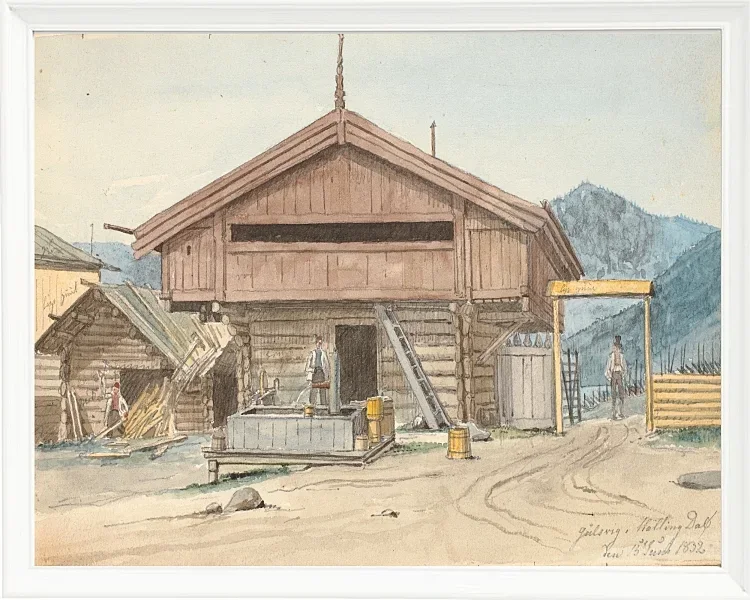 Martinus Rørbye – Bauernhaus 1831 | Giclée Kunstdruck gerahmt