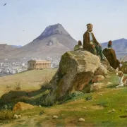 Martinus Rørbye | Blick auf Athen von Südwesten - 1836 | Gerahmter Kunstdruck | Goldenes Zeitalter Dänemark