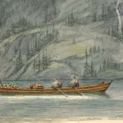 Martinus Rørbye | Fjordlandskab med robåd - 1832 | Indrammet kunsttryk | Danmarks Guldalder