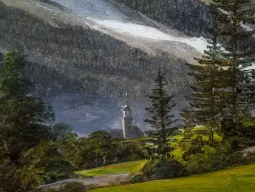 Martinus Rørbye | Blick auf Chamonix und Mont Blanc - 1834 | Gerahmter Kunstdruck | Goldenes Zeitalter Dänemark