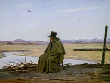 Martinus Rørbye | Blick auf die römische Campagna - 1835 | Gerahmter Kunstdruck | Goldenes Zeitalter Dänemark
