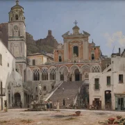 Martinus Rørbye – Blick auf den Platz in Amalfi 1834 | Giclée Kunstdruck gerahmt