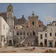 Martinus Rørbye – Blick auf den Platz in Amalfi 1834 | Giclée Kunstdruck gerahmt
