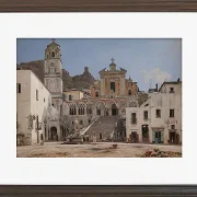 Martinus Rørbye – Blick auf den Platz in Amalfi 1834 | Giclée Kunstdruck gerahmt