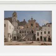 Martinus Rørbye – Blick auf den Platz in Amalfi 1834 | Giclée Kunstdruck gerahmt