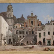 Martinus Rørbye – Blick auf den Platz in Amalfi 1834 | Giclée Kunstdruck gerahmt