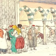 Martinus Rørbye | Ved Toppana Moskeen - 1836 | Indrammet kunsttryk | Danmarks Guldalder