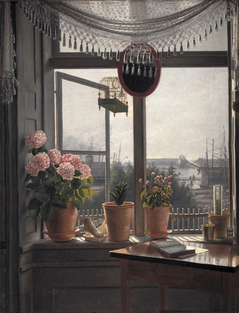 Martinus Rørbye – Blick aus dem Künstlerzimmer 1825 | Giclée Kunstdruck gerahmt
