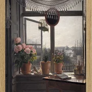 Martinus Rørbye – Blick aus dem Künstlerzimmer 1825 | Giclée Kunstdruck gerahmt