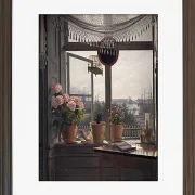 Martinus Rørbye – Blick aus dem Künstlerzimmer 1825 | Giclée Kunstdruck gerahmt