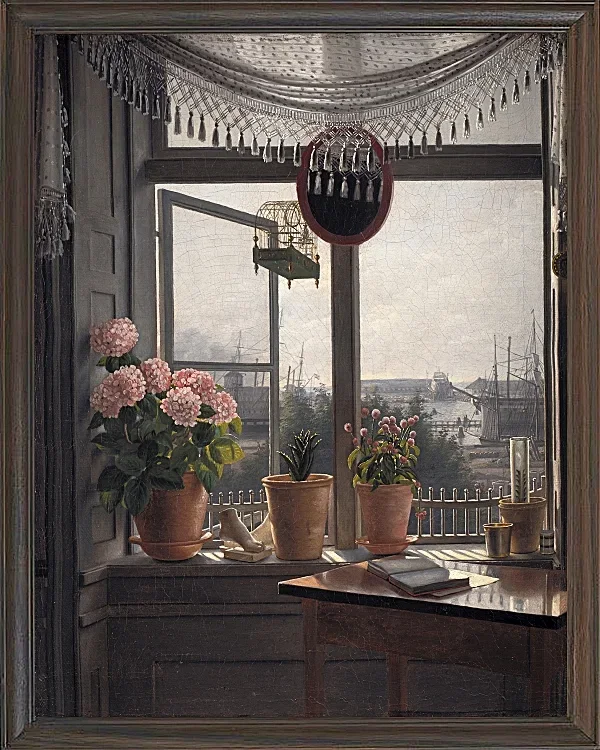Martinus Rørbye – Blick aus dem Künstlerzimmer 1825 | Giclée Kunstdruck gerahmt