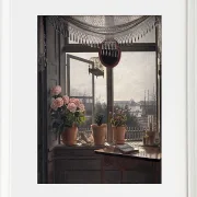 Martinus Rørbye – Blick aus dem Künstlerzimmer 1825 | Giclée Kunstdruck gerahmt