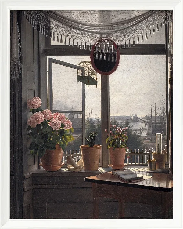 Martinus Rørbye – Blick aus dem Künstlerzimmer 1825 | Giclée Kunstdruck gerahmt