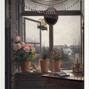 Martinus Rørbye – Blick aus dem Künstlerzimmer 1825 | Giclée Kunstdruck gerahmt