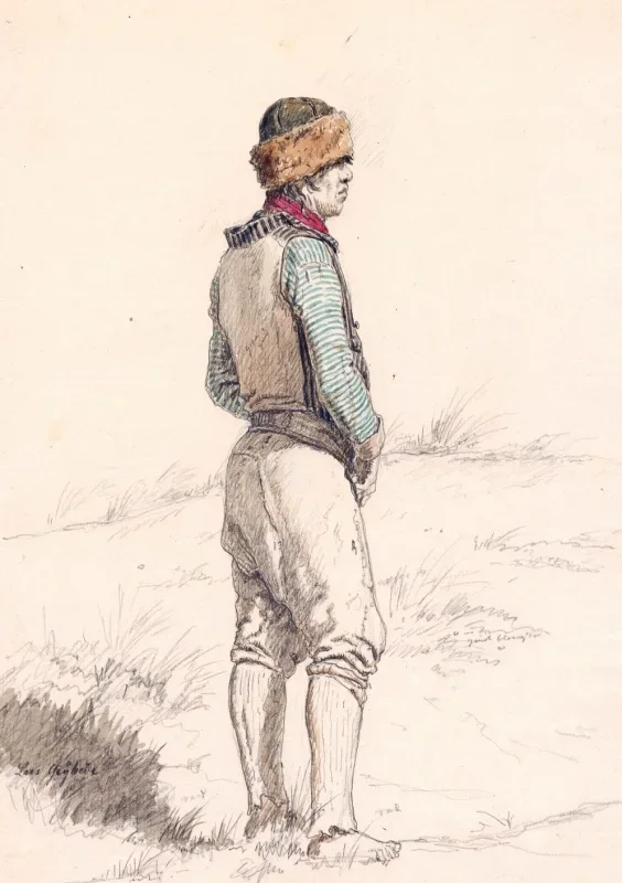 Martinus Rørbye | Der Fischer Lars Gayhede in Skagen - 1847 | Gerahmter Kunstdruck | Goldenes Zeitalter Dänemark