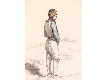 Martinus Rørbye | Der Fischer Lars Gayhede in Skagen - 1847 | Gerahmter Kunstdruck | Goldenes Zeitalter Dänemark
