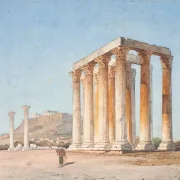Martinus Rørbye | Der Zeustempel - 1835 | Gerahmter Kunstdruck | Goldenes Zeitalter Dänemark