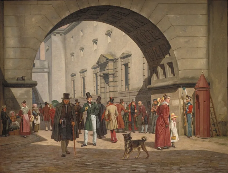 Martinus Rørbye – Das Gefängnis von Kopenhagen 1831 | Giclée Kunstdruck gerahmt