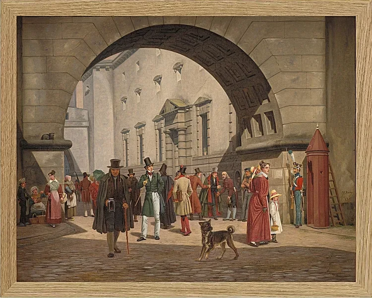 Martinus Rørbye – Das Gefängnis von Kopenhagen 1831 | Giclée Kunstdruck gerahmt