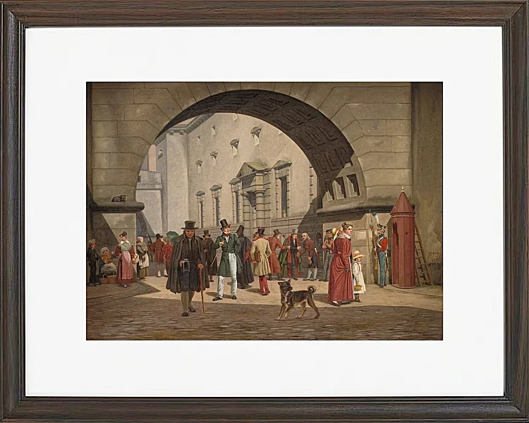 Martinus Rørbye – Das Gefängnis von Kopenhagen 1831 | Giclée Kunstdruck gerahmt