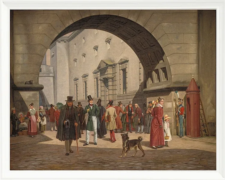 Martinus Rørbye – Das Gefängnis von Kopenhagen 1831 | Giclée Kunstdruck gerahmt