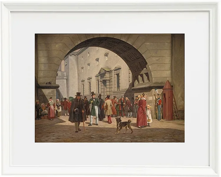 Martinus Rørbye – Das Gefängnis von Kopenhagen 1831 | Giclée Kunstdruck gerahmt