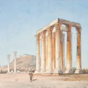 Martinus Rørbye – Der Zeustempel 1835 | Giclée Kunstdruck gerahmt