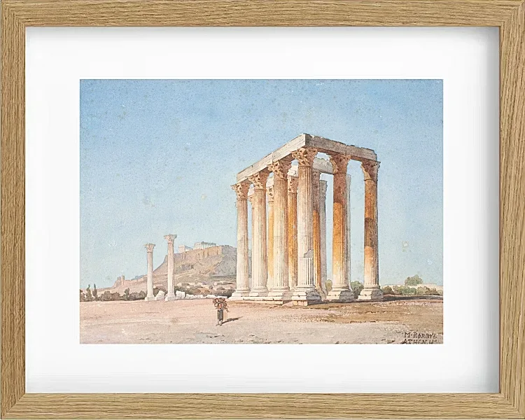 Martinus Rørbye – Der Zeustempel 1835 | Giclée Kunstdruck gerahmt