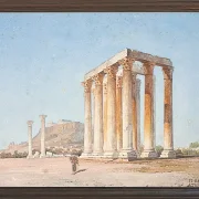 Martinus Rørbye – Der Zeustempel 1835 | Giclée Kunstdruck gerahmt