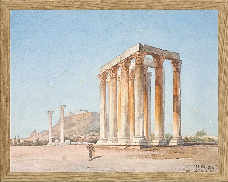 Martinus Rørbye – Der Zeustempel 1835 | Giclée Kunstdruck gerahmt