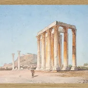 Martinus Rørbye – Der Zeustempel 1835 | Giclée Kunstdruck gerahmt