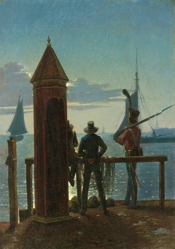 Martinus Rørbye | Citadel in Copenhagen by Moonlight – 1839 | Indrammet kunsttryk | Danmarks Guldalder