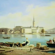 Martinus Rørbye | Riddarholmen ved Mälaren - 1847 | Indrammet kunsttryk | Danmarks Guldalder