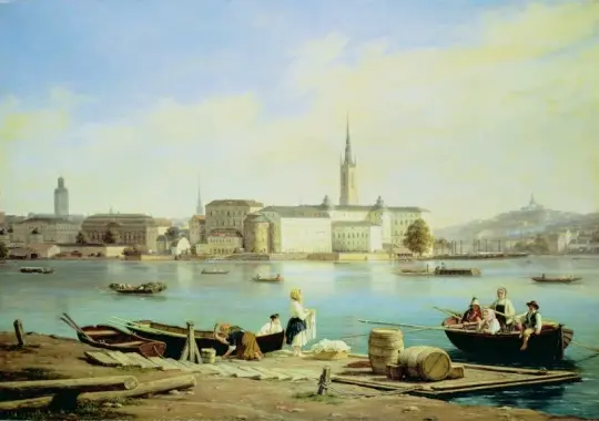 Martinus Rørbye | Riddarholmen ved Mälaren - 1847 | Indrammet kunsttryk | Danmarks Guldalder
