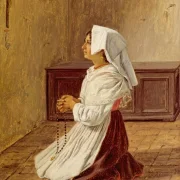 Martinus Rørbye | Eine betende Italienerin - 1836 | Gerahmter Kunstdruck | Goldenes Zeitalter Dänemark