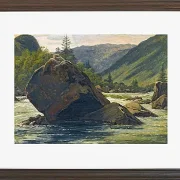 Martinus Rørbye – Ein Findling in den Stromschnellen 1830 | Giclée Kunstdruck gerahmt