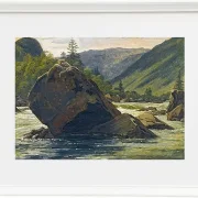 Martinus Rørbye – Ein Findling in den Stromschnellen 1830 | Giclée Kunstdruck gerahmt