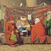 Martinus Rørbye | En tyrkisk notar udarbejder en ægteskabskontrakt - 1837 | Indrammet kunsttryk | Danmarks Guldalder