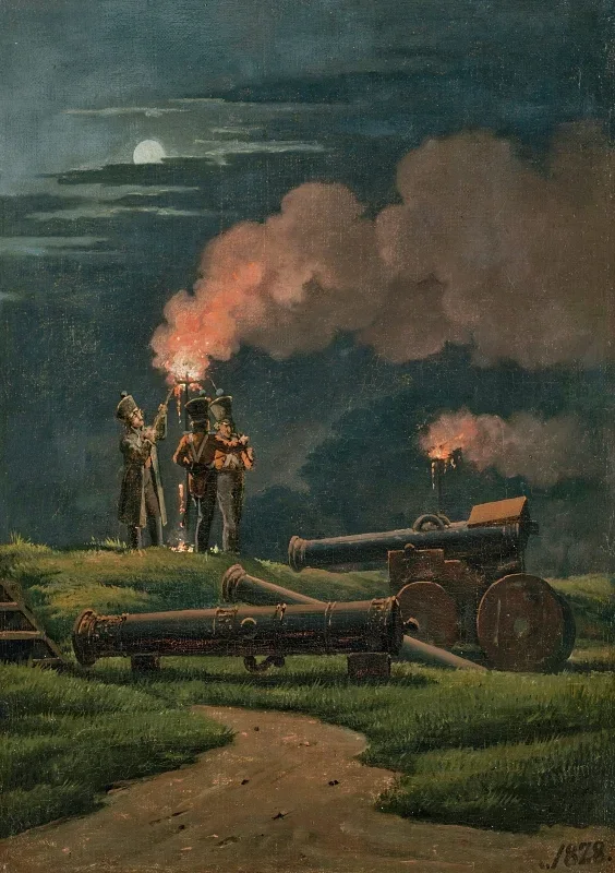 Martinus Rørbye | Artilleristen auf Wache an der Zitadelle von Kopenhagen – 1838  | Gerahmter Kunstdruck | Goldenes Zeitalter Dänemark